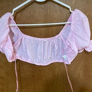 PRETTY BABY PINK CROP TOP BLOUSE